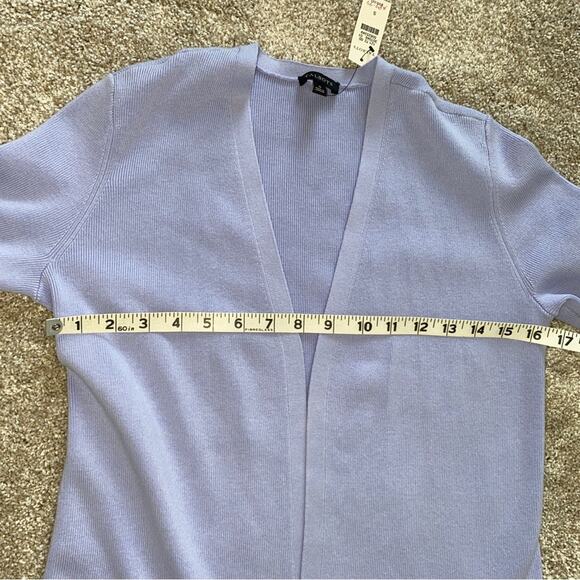 Talbots Pastel Powder Blue Pleated Ruffle Peplum Hem Open-Front Cardigan Small - Picture 5 of 8